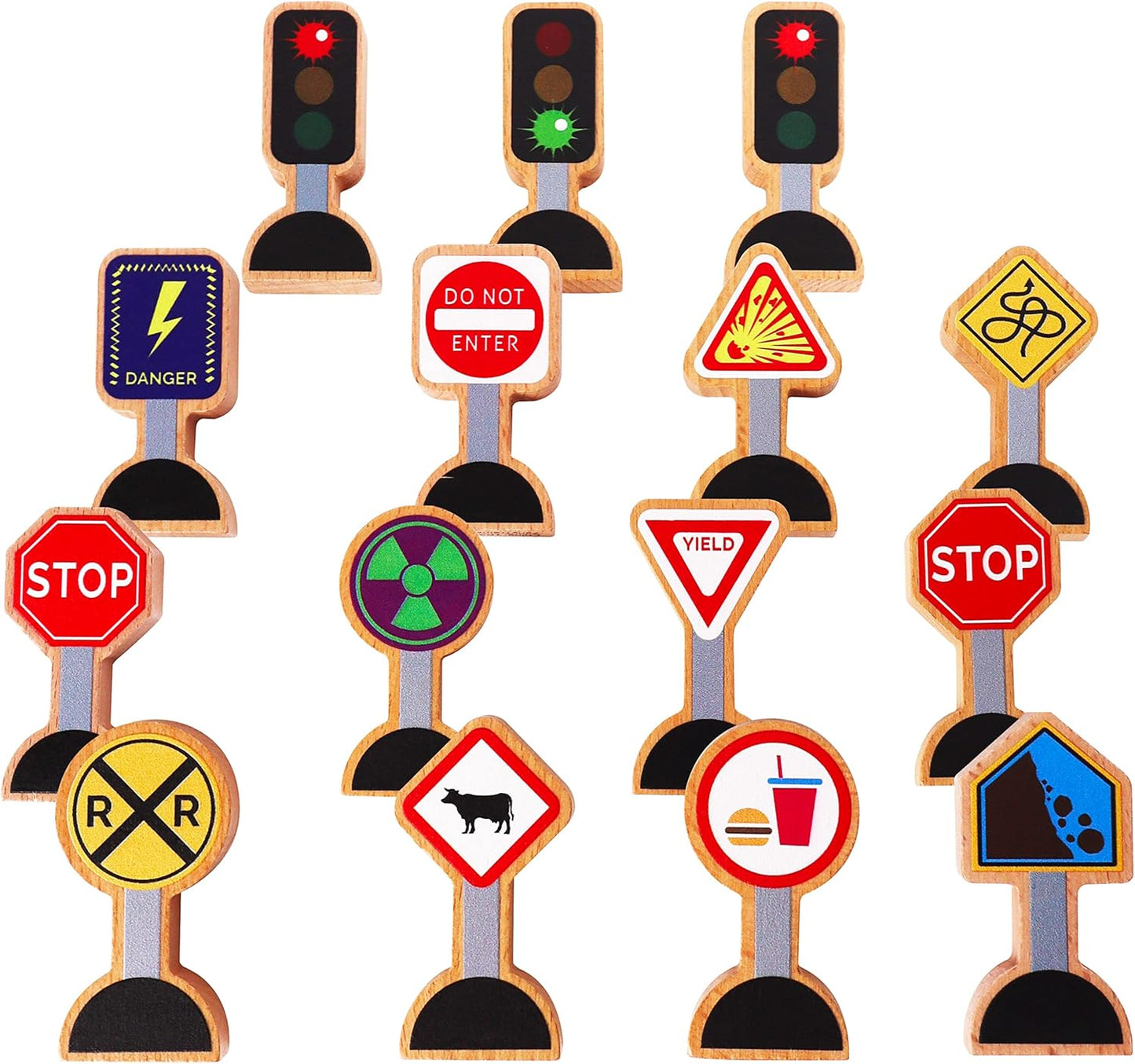 Wooden Traffic Signs - Zainy Train 15pcs