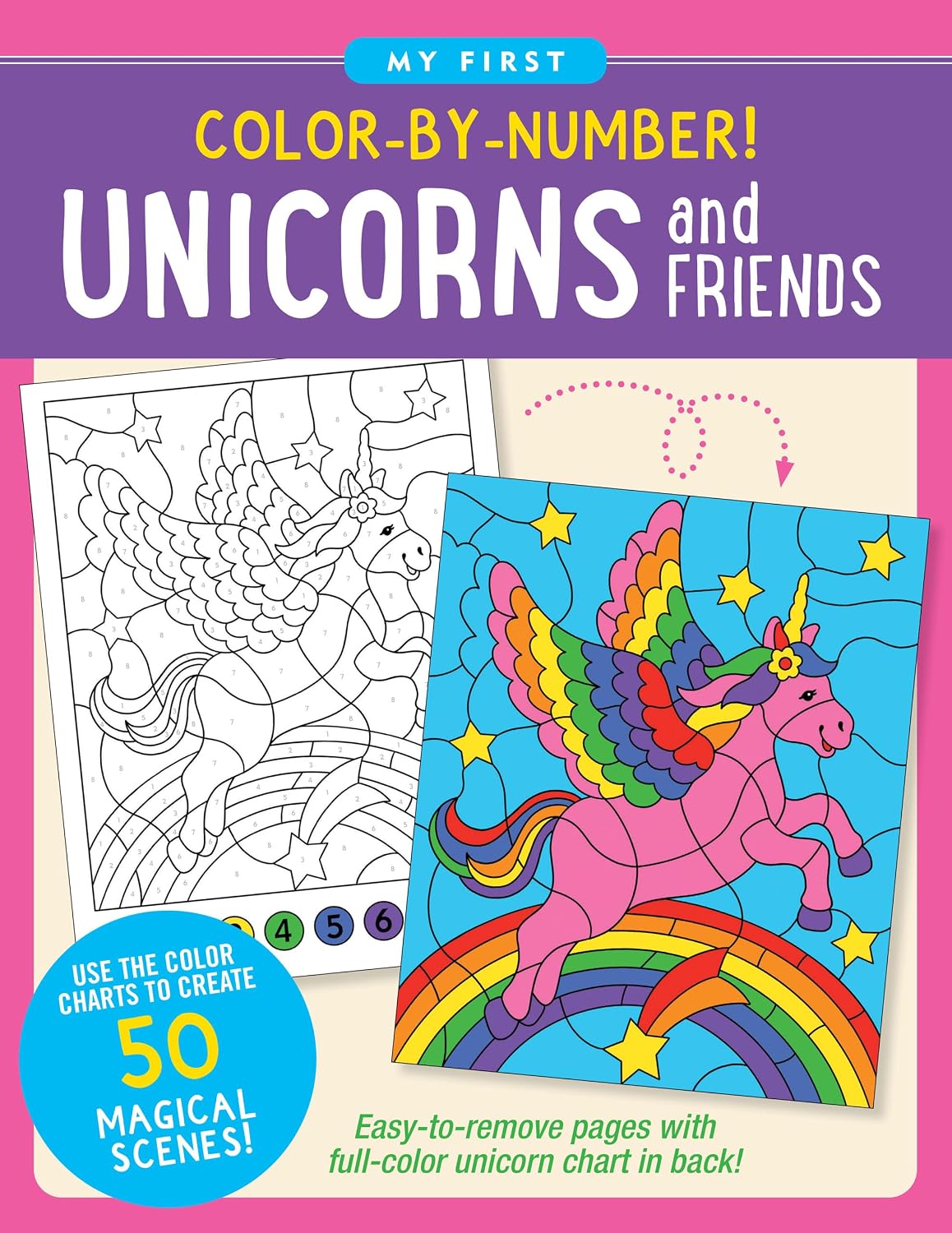 Color-by-Number Unicorns and Friends