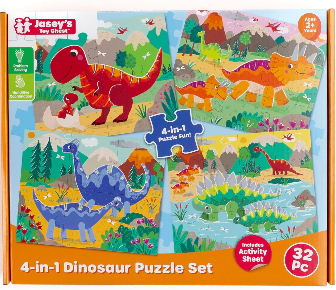 4-in-1 Dinosaur Puzzle Set