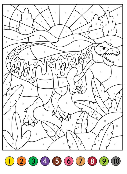 Color-by-Number Dinosaurs
