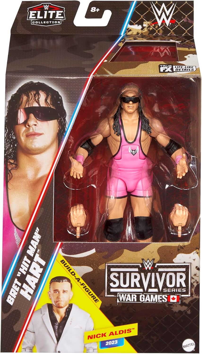 WWE Elite Survivor Series War Games - Bret "Hit Man" Hart  with Nick Aldis BAF