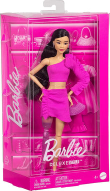 Barbie Deluxe Style #2 Pink Barbiecore Outfit, Black Hair, Pink Sparkly Prosthetic Leg