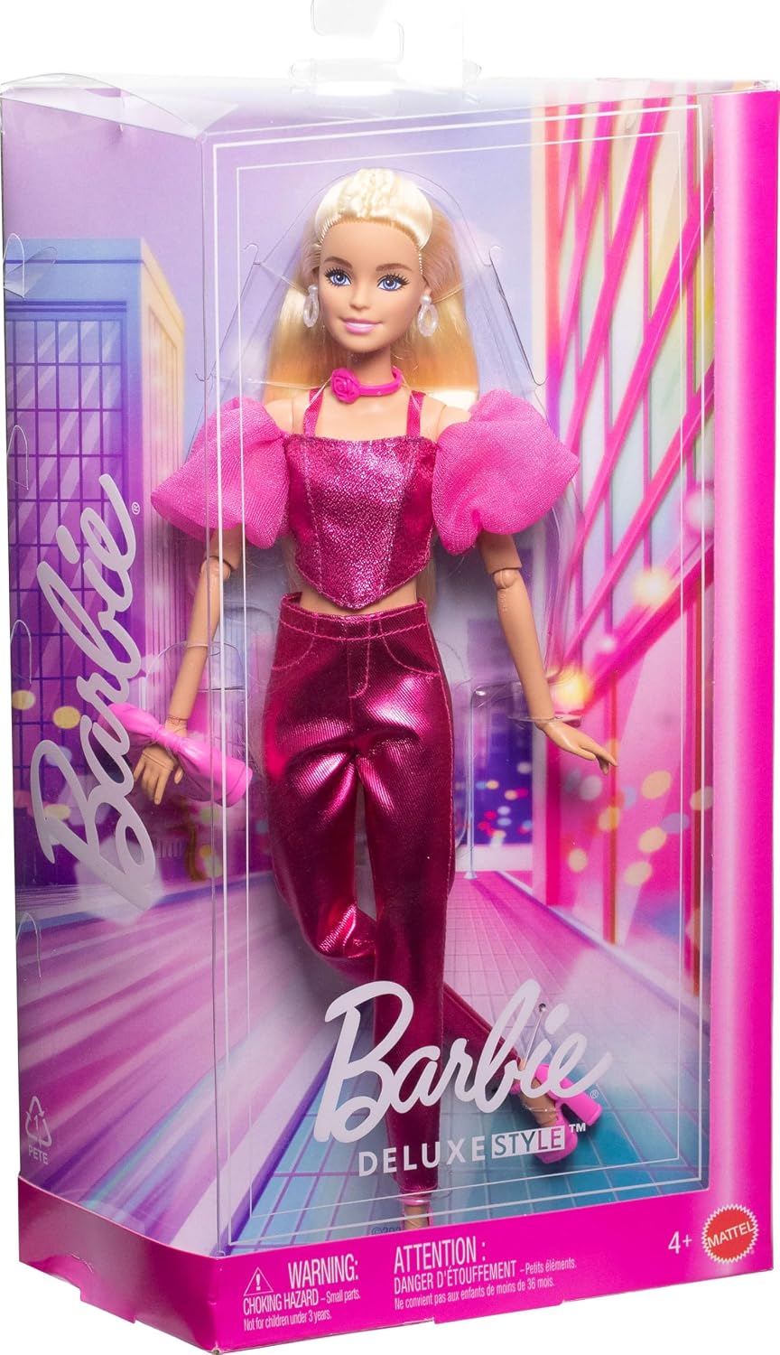 Barbie Deluxe Style #5 Pink Metallic Outfit, Blonde Hair