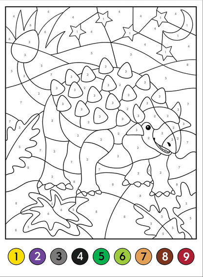 Color-by-Number Dinosaurs