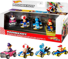 HW Mario Kart 4-Pack #4 Walugi, Toad, Light-Blue Yoshi, Diddy Kong