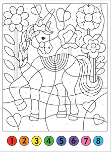 Color-by-Number Unicorns and Friends