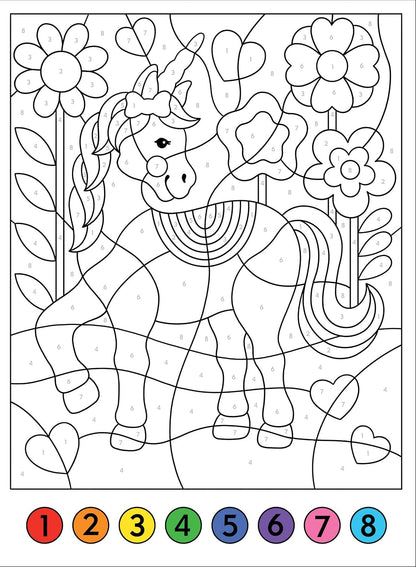 Color-by-Number Unicorns and Friends