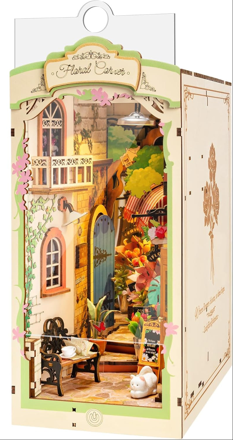 DIY Miniature House Book Nook Kit: Floral Corner