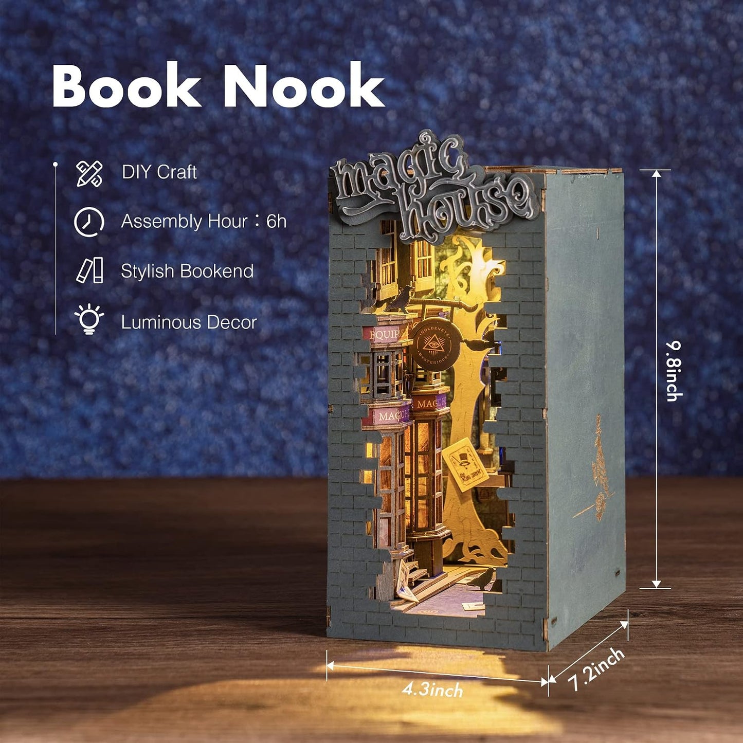 DIY Miniature House Book Nook Kit: Magic House