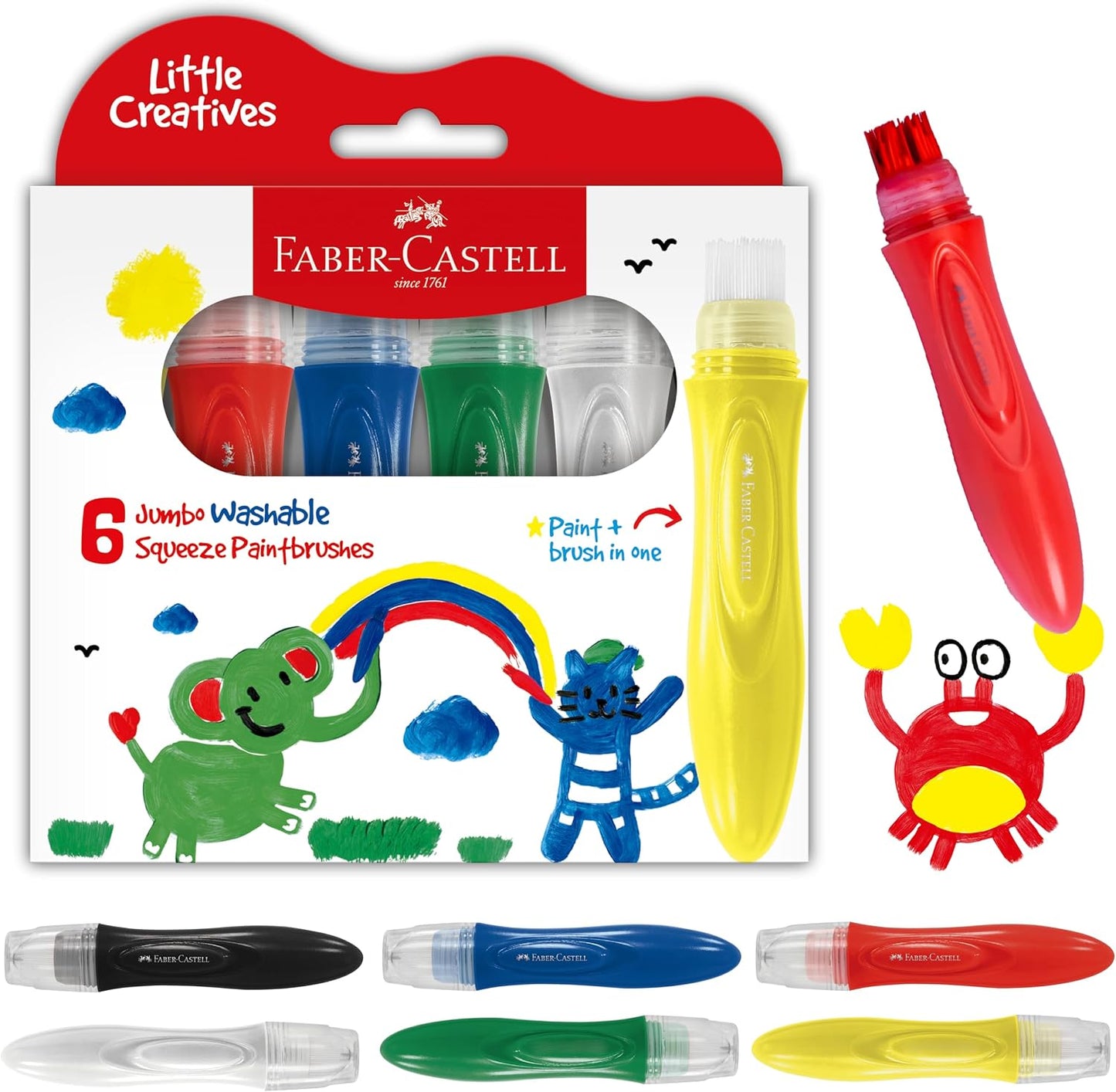 Little Creatives 6ct Jumbo Squeezing Paintbrush