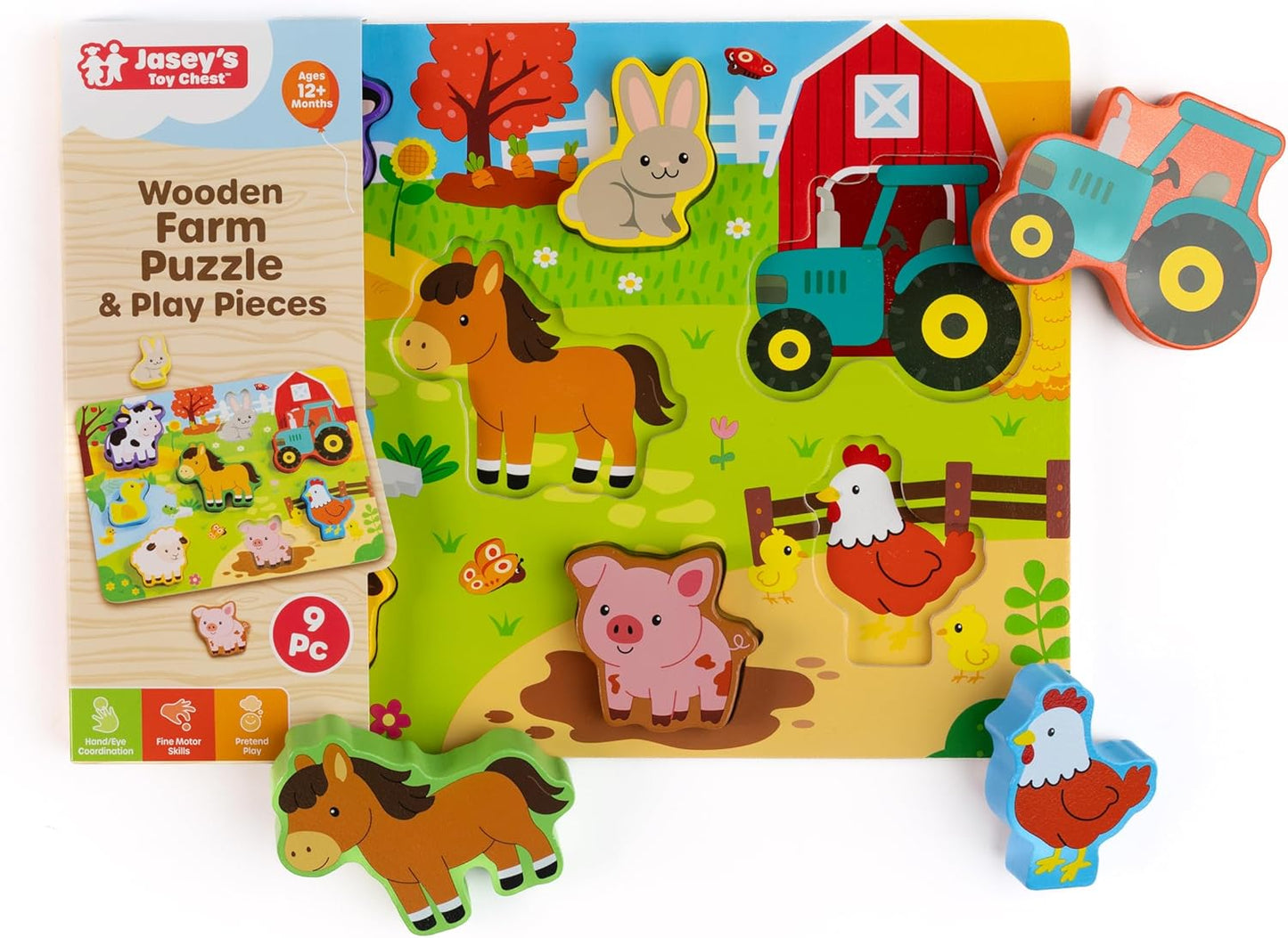 Wooden Farm Puzzle & Play Pieces