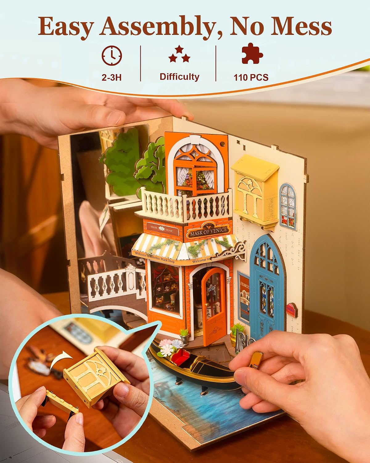 DIY Miniature House Book Nook Kit: Romantic Venice