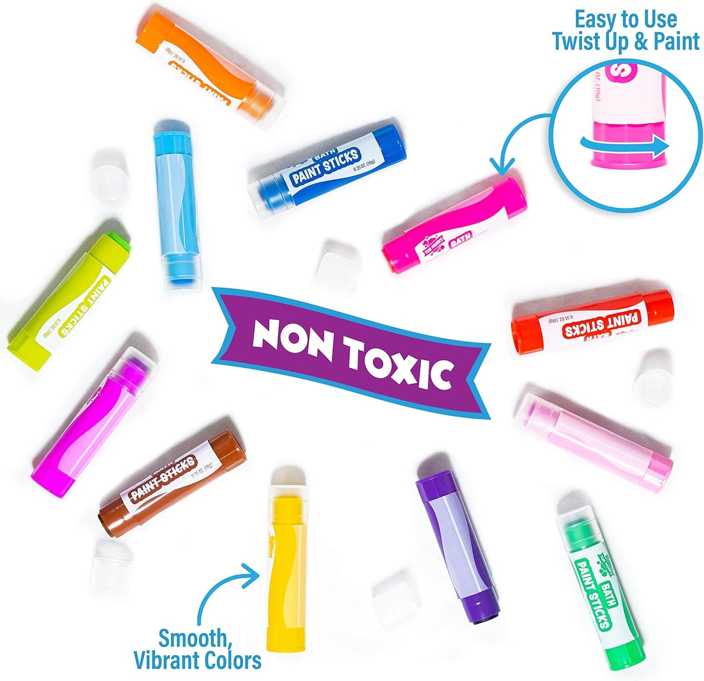 Tub Works® Bath Paint Sticks Bath Toy 12pk