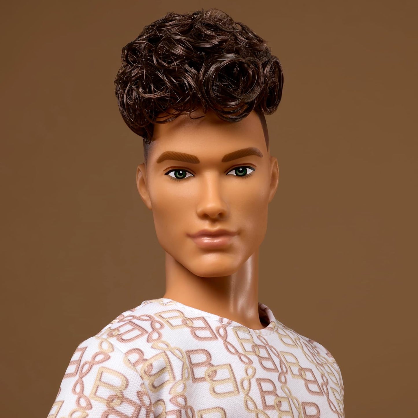 Barbie Basics Collectible Ken Doll Model 10 With Brunette Hair In Shirt Shorts With Matching Print