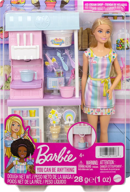 Barbie Ice Cream Shop with Blonde Doll
