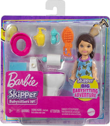Barbie Skipper Babysitter Potty Time Toilet with Brunette Doll