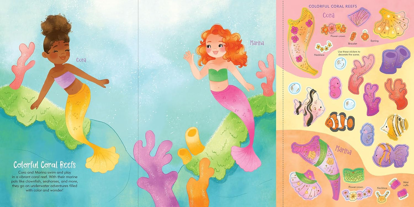 Sticker Doll Dress-Up Book Mermaids