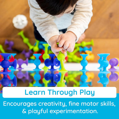 Fat Brain Toys Squigz Starter Set, 24 Piece Suction Bath Toys, Sensory Toys