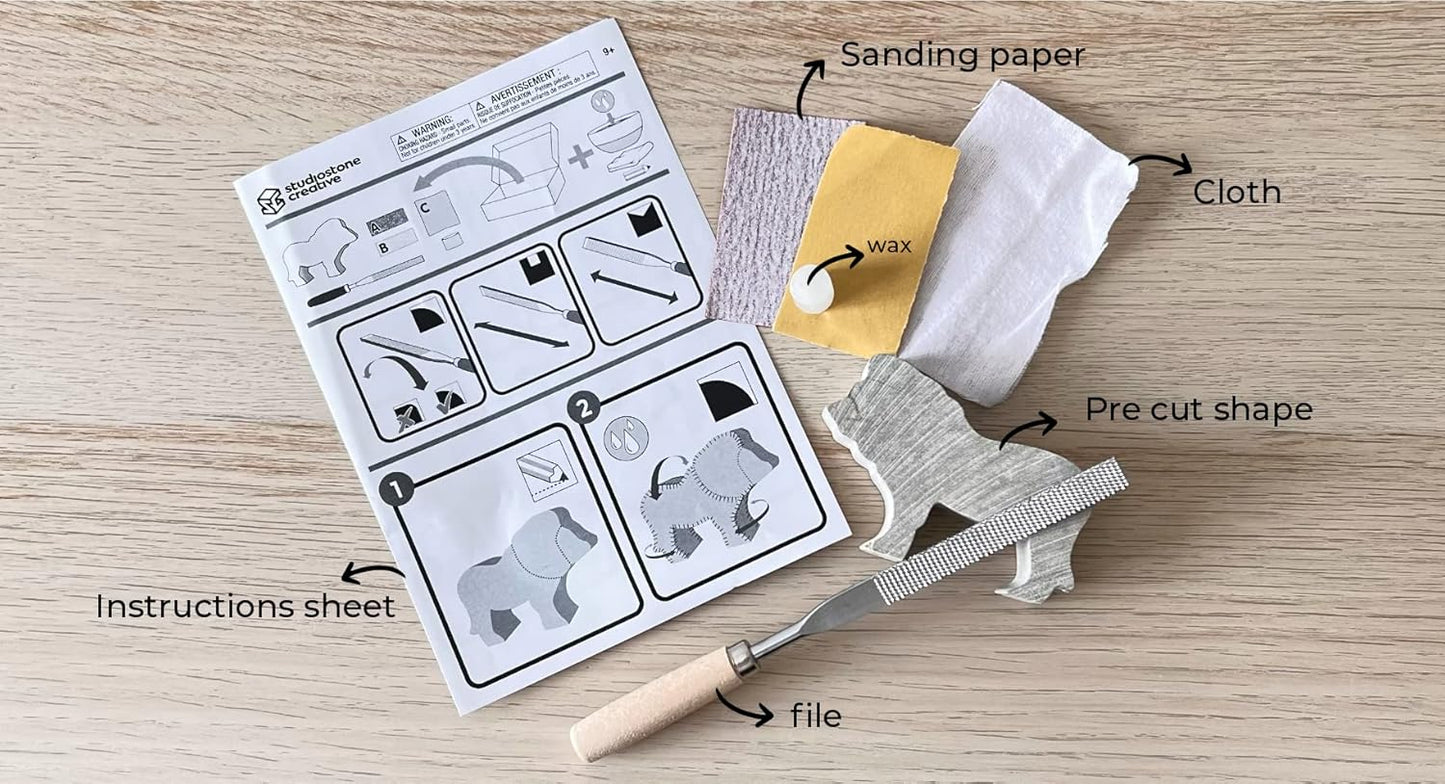 Cat Soapstone Carving Kit