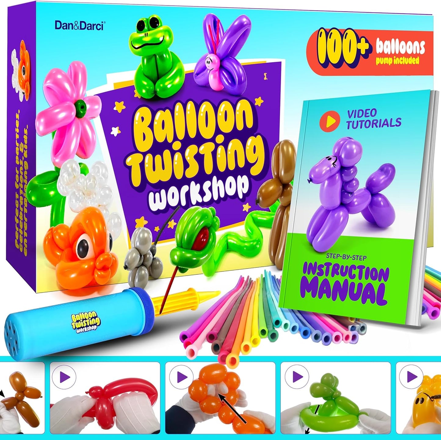 Balloon Animal Twisting Kit For Kids (with Pump), Gift