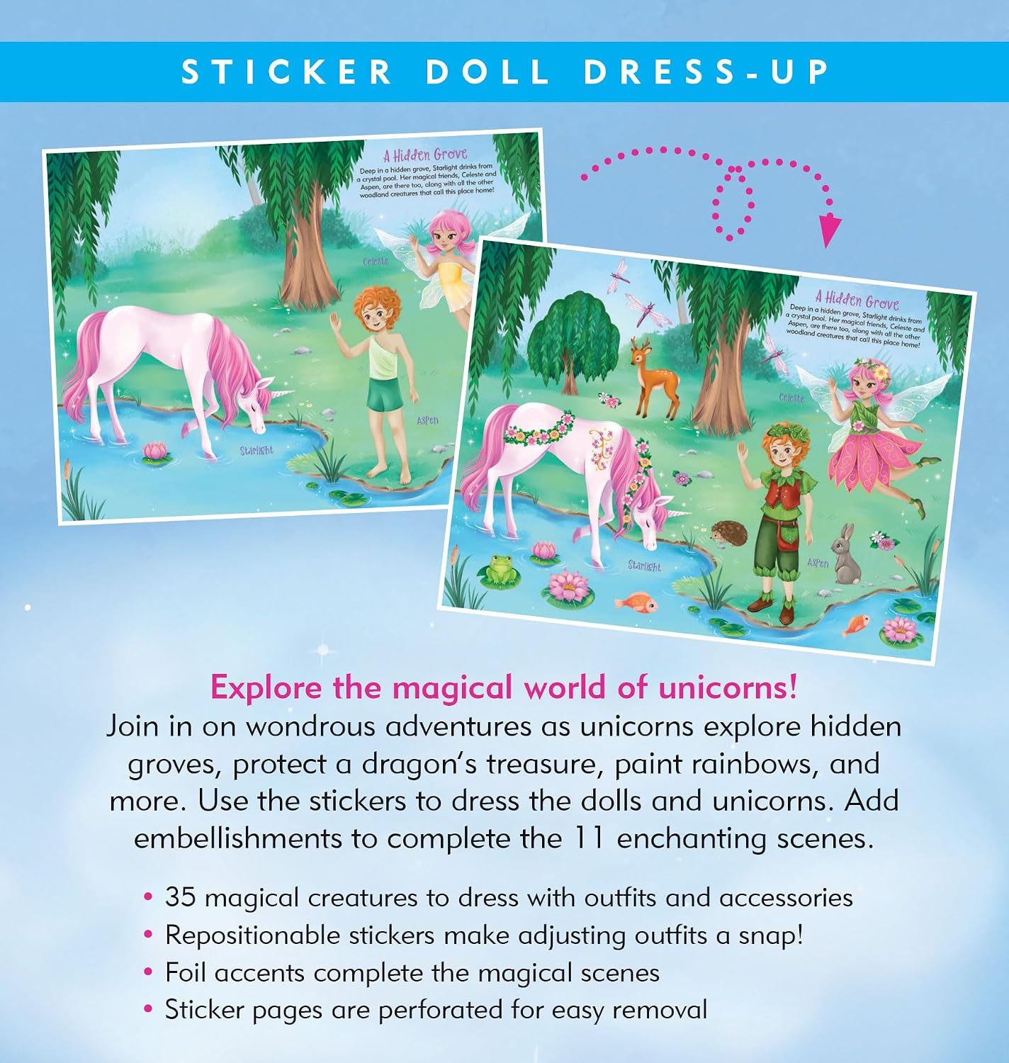 Sticker Doll Dress-Up Book Unicorns