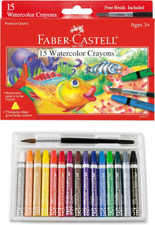 15ct Watercolor Crayons w/ free brush
