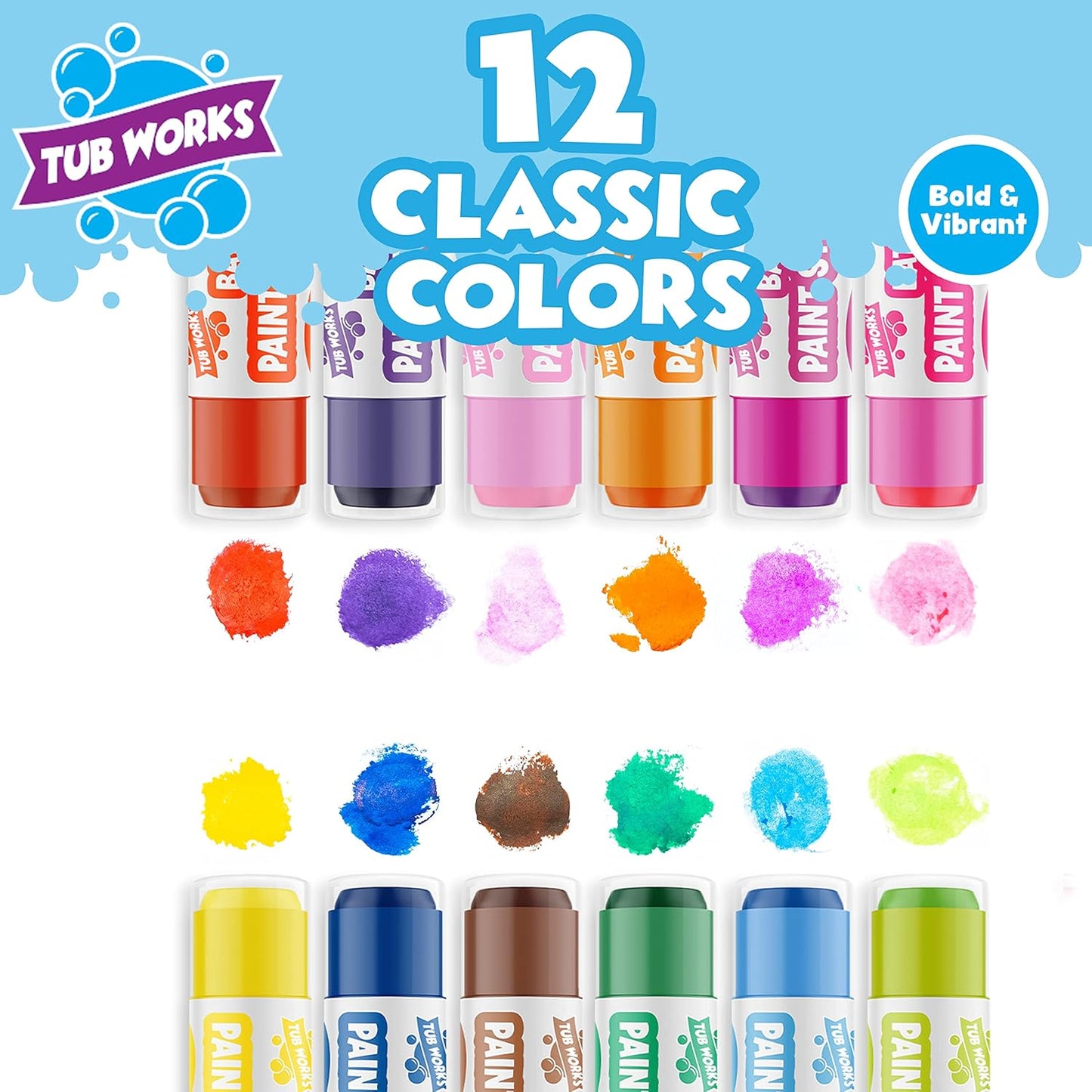 Tub Works® Bath Paint Sticks Bath Toy 12pk