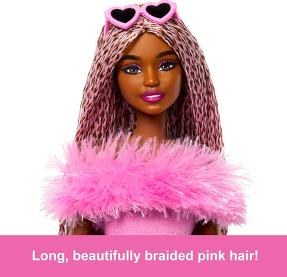 Barbie Deluxe Style #4 Pink Outfit, Pink and Brown Braids