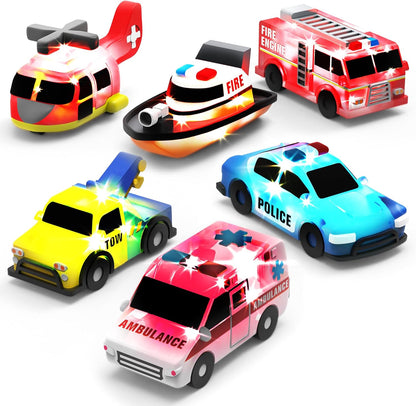 Tub Works® Emergency Cars Light Up Bath Toys, 6pk