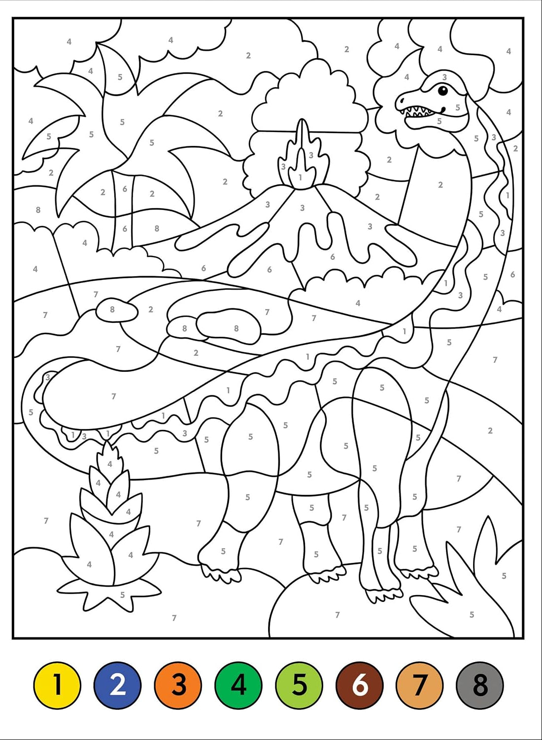 Color-by-Number Dinosaurs