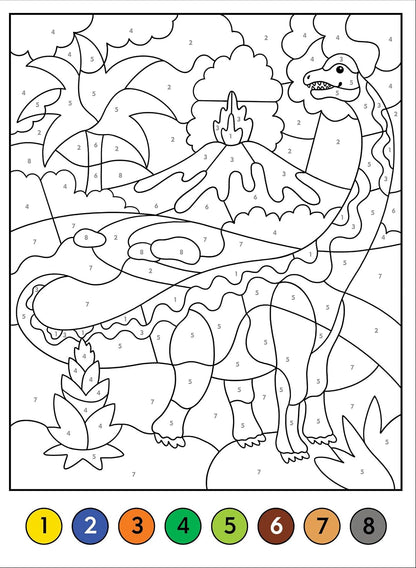 Color-by-Number Dinosaurs