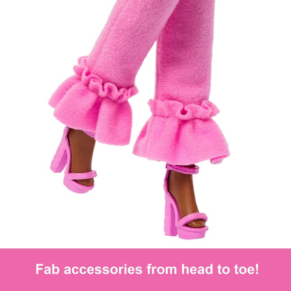 Barbie Deluxe Style #4 Pink Outfit, Pink and Brown Braids