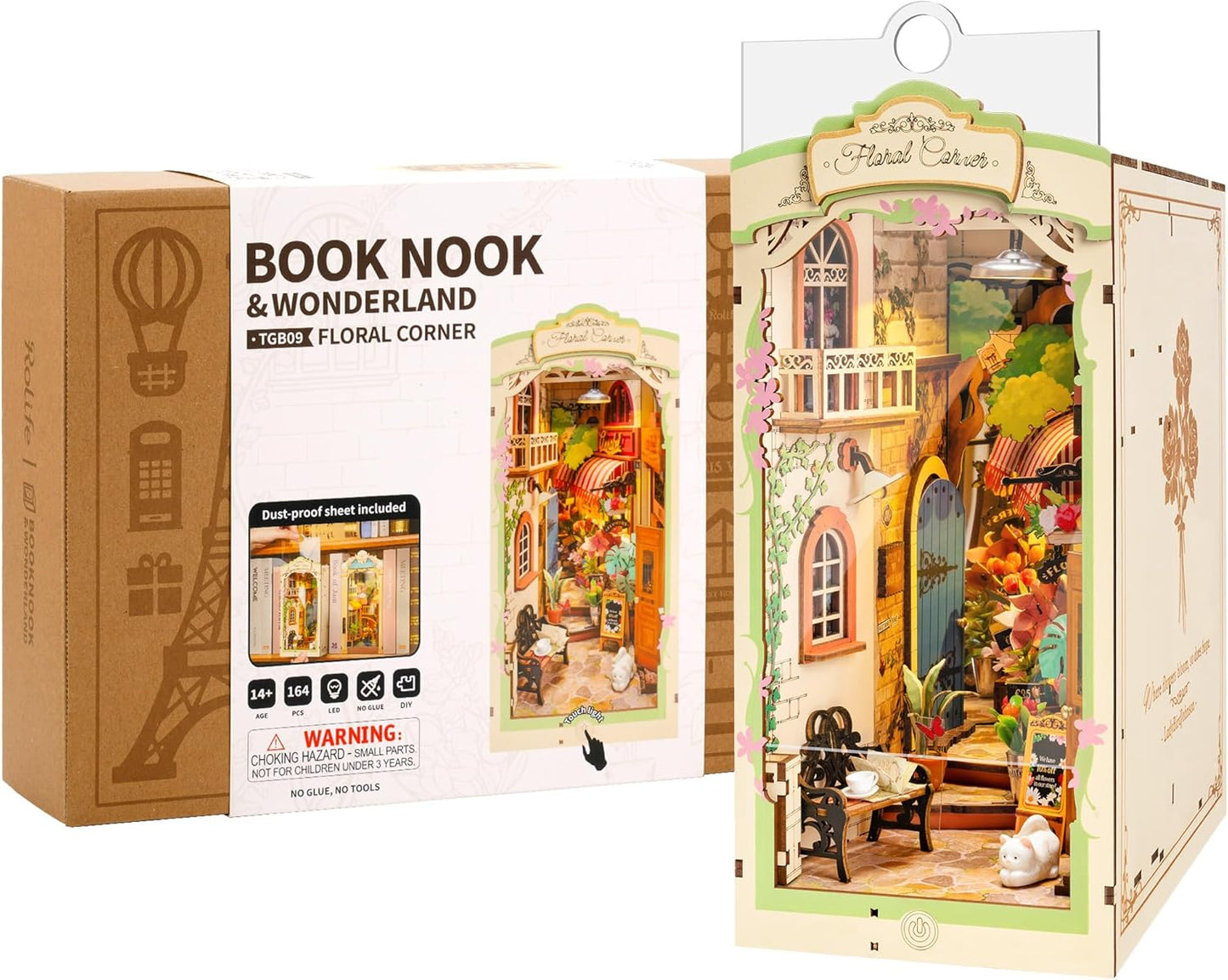DIY Miniature House Book Nook Kit: Floral Corner