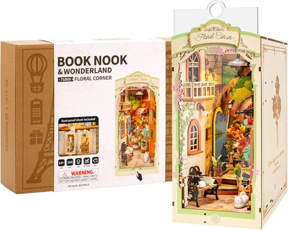 DIY Miniature House Book Nook Kit: Floral Corner