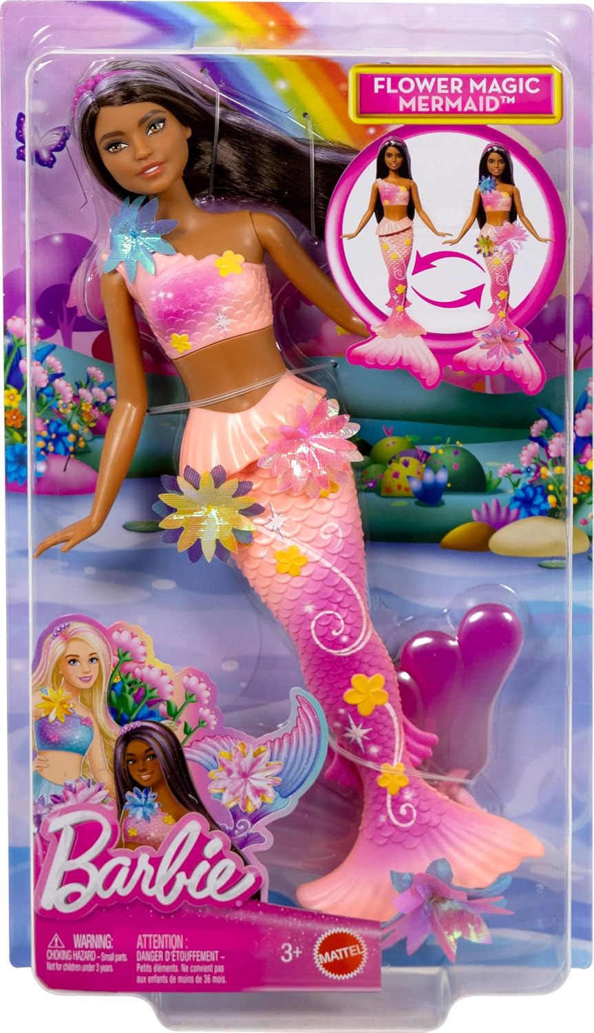 Barbie Flower Magic Mermaid Brunette Doll