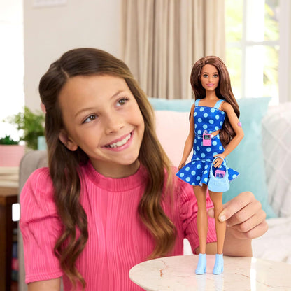 Barbie Fashionista #242 Blue Polka Dot Outfit Diabetes Monitor