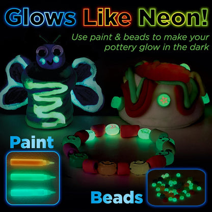 Neon Glow Pottery Studio