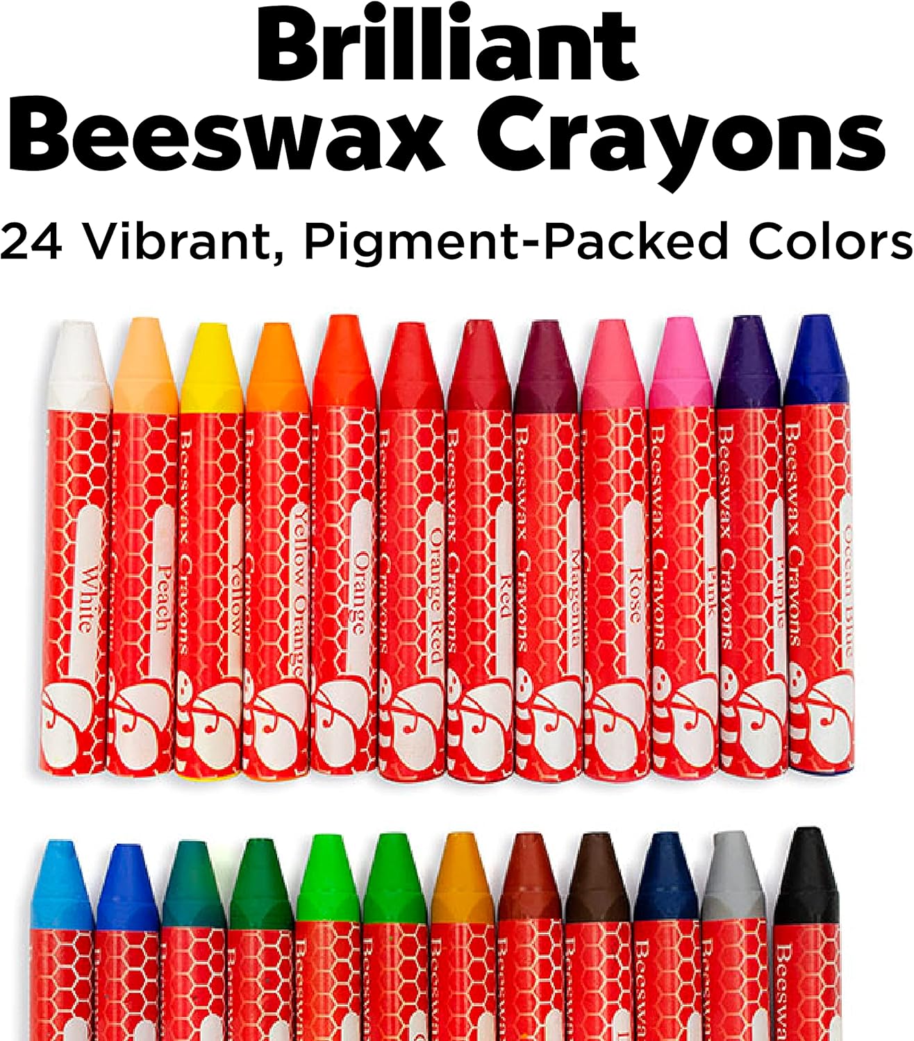 24ct Brilliant Beeswax Crayons in Storage Case