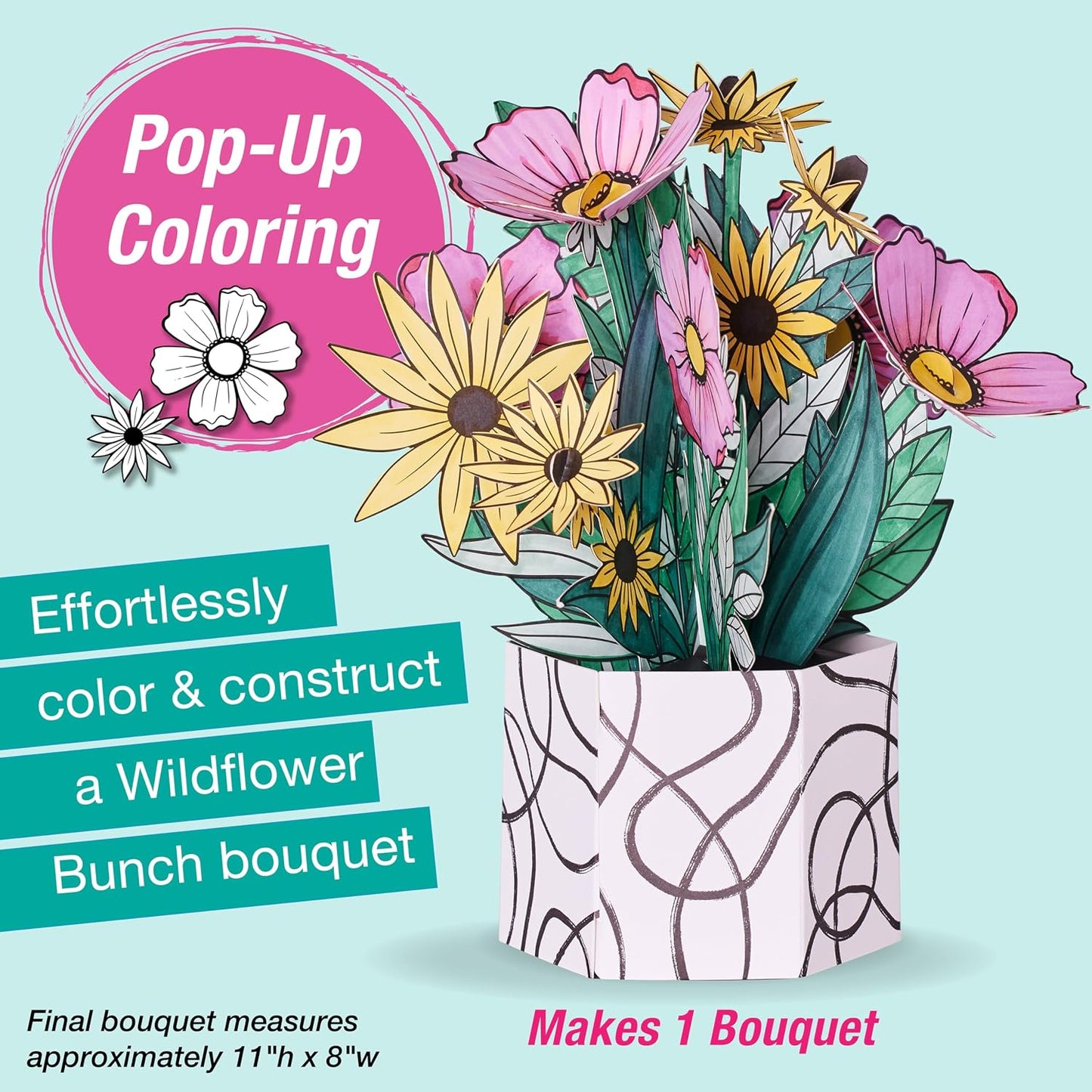 Pop Up Coloring Wildflower Bunch