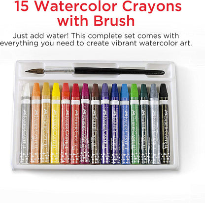 15ct Watercolor Crayons w/ free brush