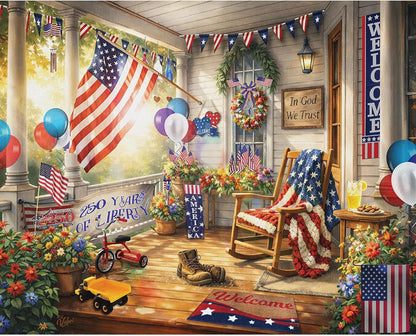 Patriotic Porch 1000pc