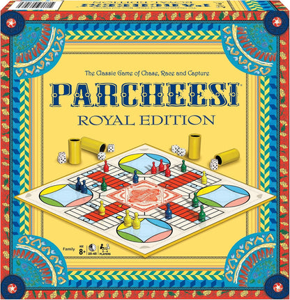 Parcheesi Royal Edition, with Charming Graphics, by Winning Moves Games USA | Classic Family Favorite, Fine Tokens and Dice Cups Included, 2-4 Playe