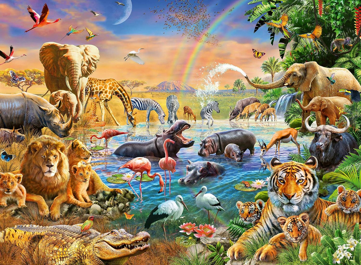Savannah Jungle Waterhole 100pc