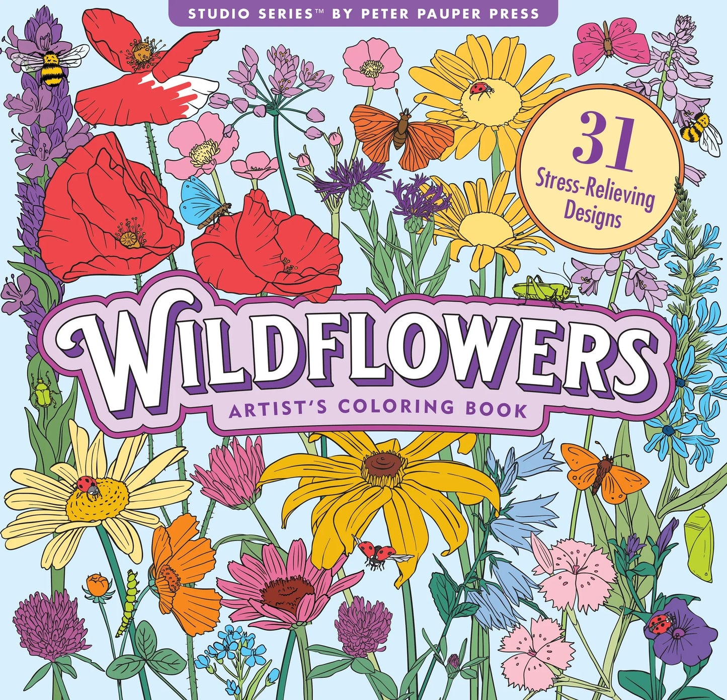 Adult Coloring Book Wildflowers