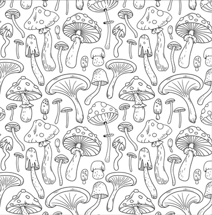 Mushrooms Adult Coloring Book