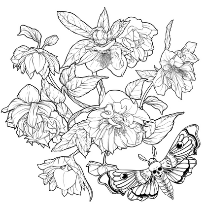 Goth Garden Adult Coloring Book