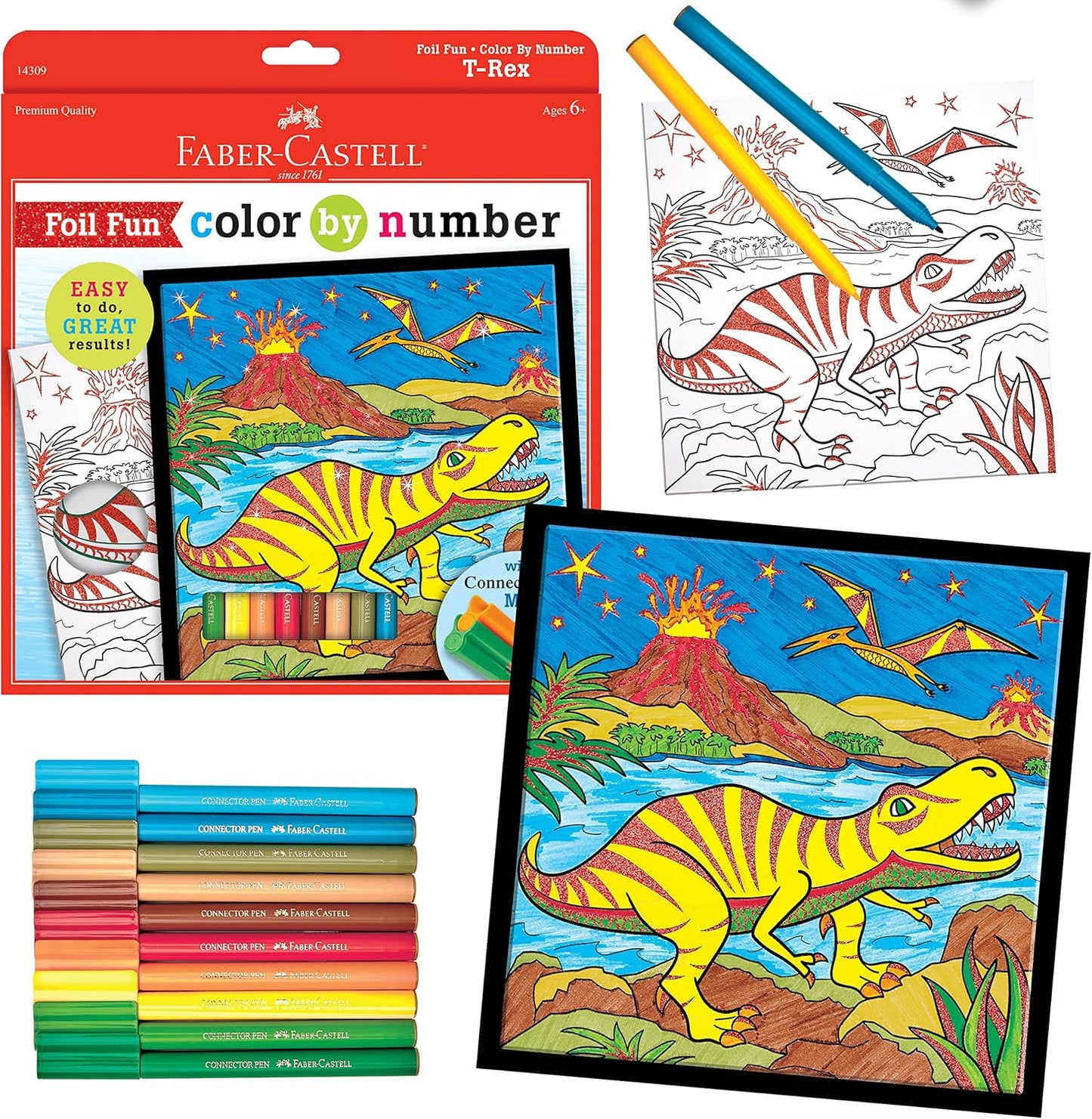 Color By Number T-Rex Foil Fun