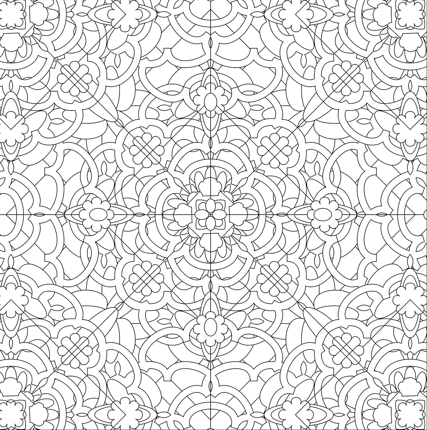 Adult Coloring Book Kaleidoscope Designs