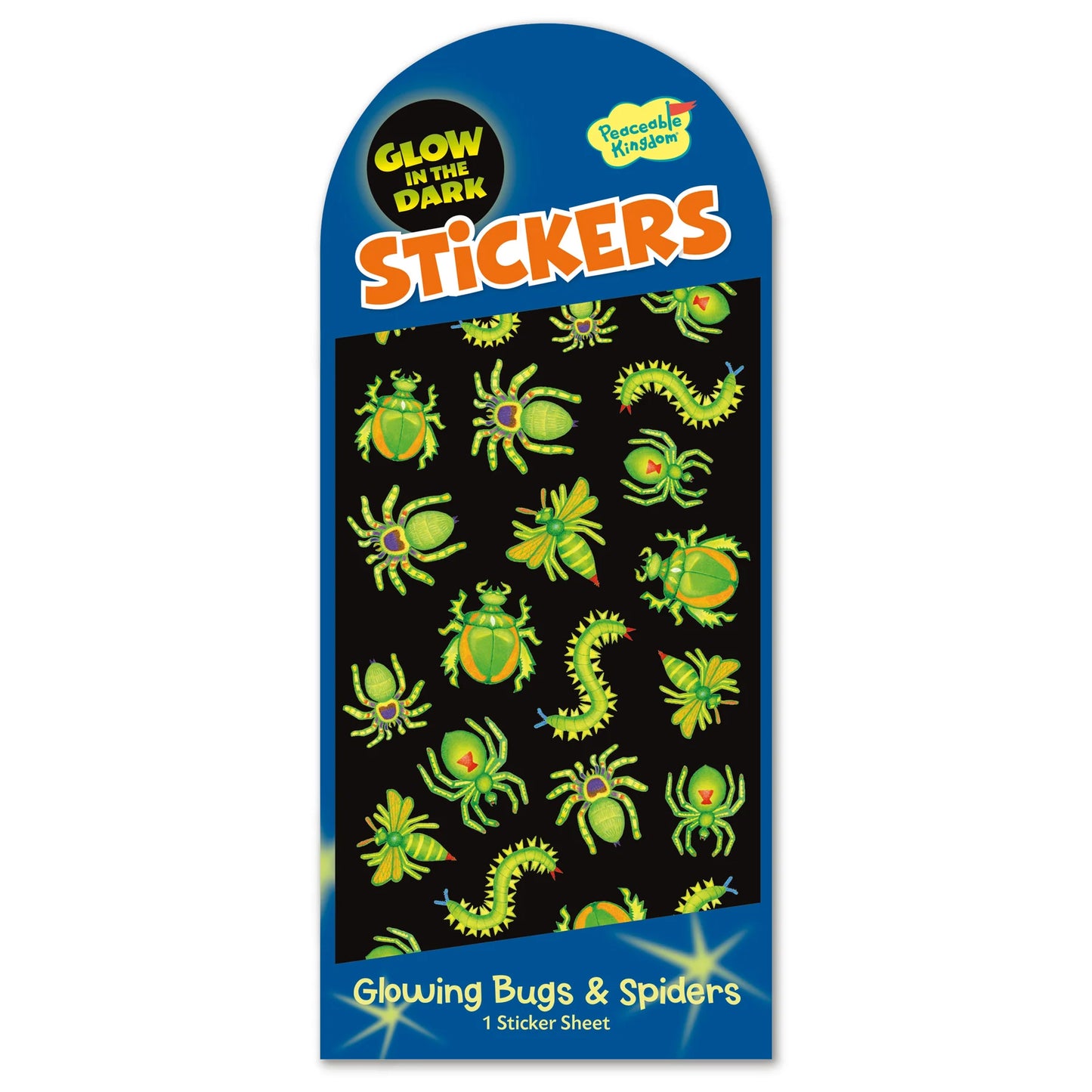 Glow-in-the-Dark Glowing Bugs & Spiders Stickers