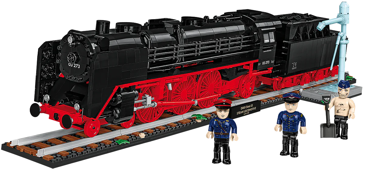 Steam Locomotive DR BR03 & Water Crane with 3 figures